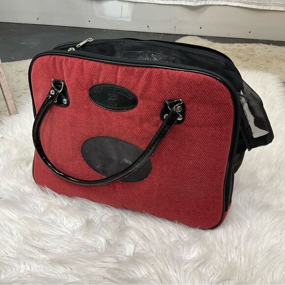 New!!! GMS PET SUPPLIES red / burgundy corduroy dog/ cat bag carrier - Picture 6 of 15